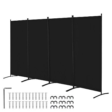 4-Panel Room Divider with Oxford Fabric and Iron Frame for Privacy and Space Separation