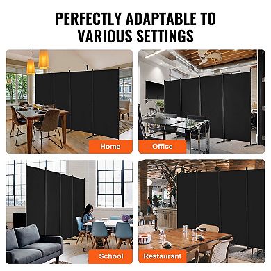 4-Panel Room Divider with Oxford Fabric and Iron Frame for Privacy and Space Separation