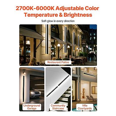 Set of 2 Outdoor Wall Lamp with Adjustable Color Temperature and Remote Control