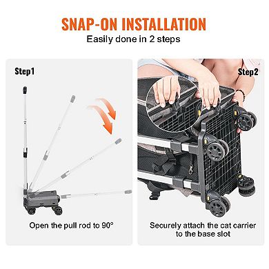 Portable Cat Carrier with Shoulder Straps, Backpack, and Rolling Wheels