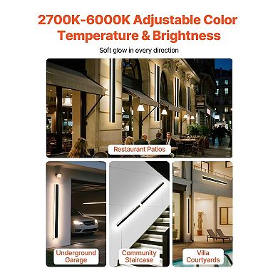 Set of 2 Outdoor LED Wall Light for Patios, Entryways, and Villa Facades, Remote Control