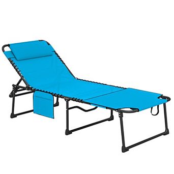 Outsunny 1 pc Folding Chaise Lounge, Reclining Tanning Chair