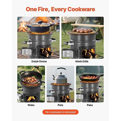 Portable Camping Stove Wood and Charcoal Stove with Canvas Carry Bag