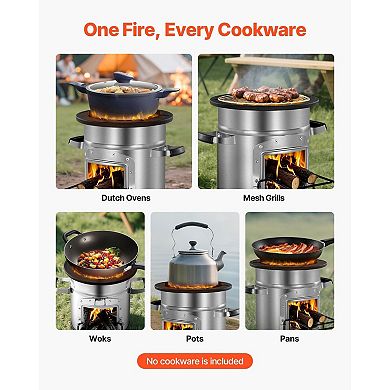 Outdoor Wood-Burning Rocket Stove Compact Stove for Camping Trips