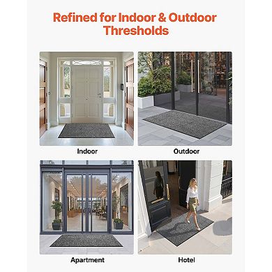 Compact Front Door Mat for Apartments, Homes, and Commercial Spaces - Grey