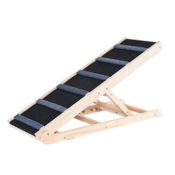 Portable Foldable Dog Ramp Pine Wood with Rubber Footpads for Beds, Sofas, Cars