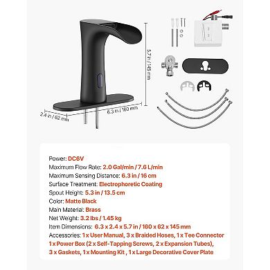 Motion Sensor Bathroom Sink Faucet, Automatic Touchless Design