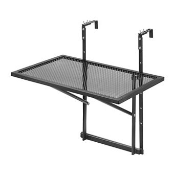 Railing Mounted Folding Balcony Table with 5 Height Levels