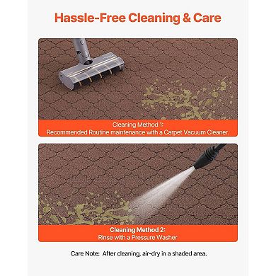 Durable Front Door Mat with Patterned Surface and Easy Clean Design - Brown