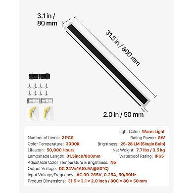 2 Pack LED Outdoor Wall Light 3000K Warm Exterior Wall Sconce