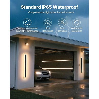 2 Pack LED Outdoor Wall Light 3000K Warm Exterior Wall Sconce