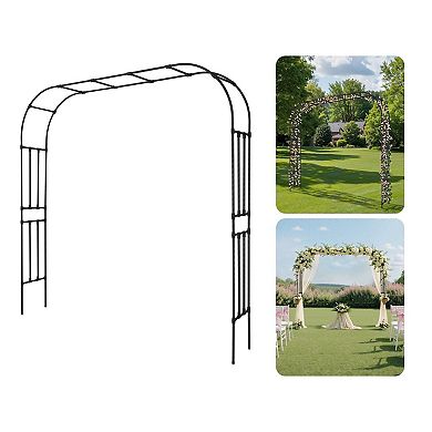 Outdoor Garden Arbor with Steel Frame for Roses, Clematis, and Vines