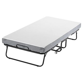 Portable Rollaway Bed with Locking Wheels and Removable Mattress Cover