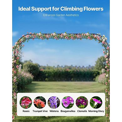Outdoor Garden Arbor with Steel Frame for Roses, Clematis, and Vines
