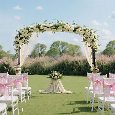 Outdoor Garden Arbor with Steel Frame for Roses, Clematis, and Vines