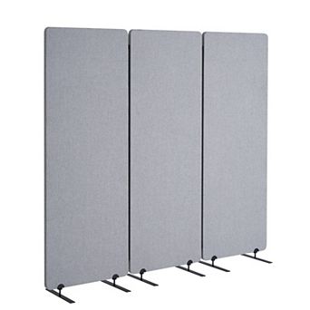 Room Divider 3 Panels PET Fabric Noise Reducing Partition for Workspaces