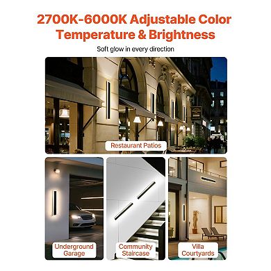 2 Pack Outdoor Wall Light with Remote 2700K6000K Exterior Wall Sconce