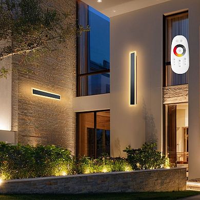 2 Pack Outdoor Wall Light with Remote 2700K6000K Exterior Wall Sconce