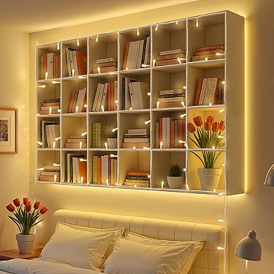 Plug-In Christmas Lights with Timer, IP44 Waterproof, 200 Warm White LEDs