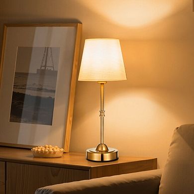 Cordless Table Lamp with Adjustable Brightness and Metal Finish