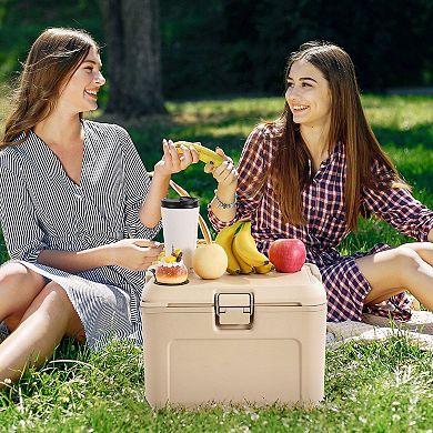 Portable 16.5QT Cooler with Insulated Interior for Camping and Travel