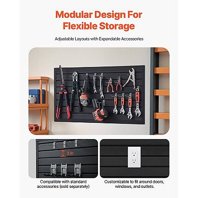 Wall Mounted Slat Wall Storage Panels for Garage and Workshop