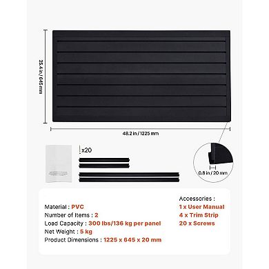 Wall Mounted Slat Wall Storage Panels for Garage and Workshop