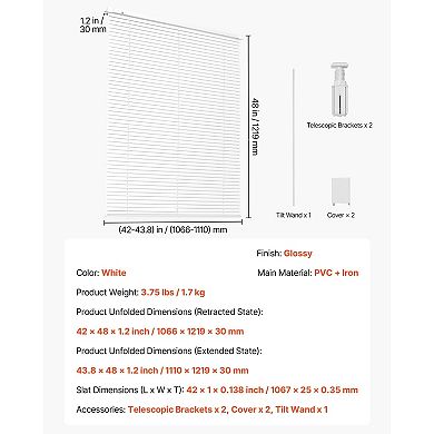 Cordless Vinyl Mini Blinds Wand Lift Adjustable Window Coverings