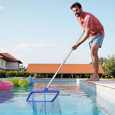 Telescoping Pool Cleaning Pole Fits Skimmers Brushes Vacuums