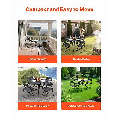 Outdoor Square Table with Umbrella Hole, Seats 4 People