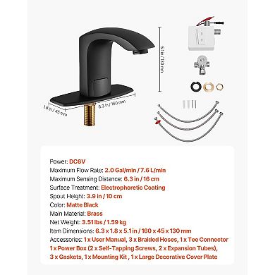 Touchless Bathroom Sink Faucet with Motion Sensor Battery Powered