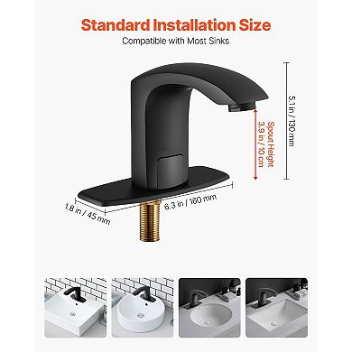 Touchless Bathroom Sink Faucet with Motion Sensor Battery Powered