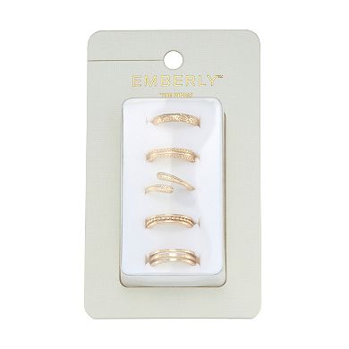 Emberly 5-Piece Gold-Tone Multi Toe Ring Set
