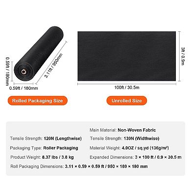 Non-Woven Geotextile Landscape Fabric for Weed Control and Drainage Projects