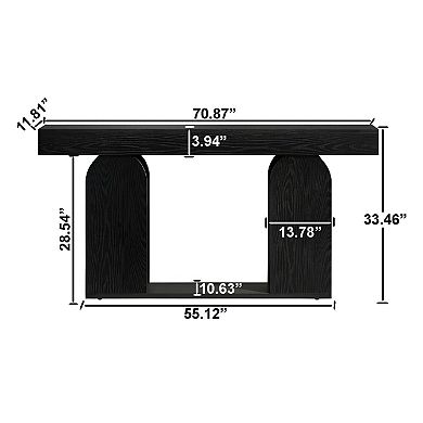 Behind Couch Console Table with Bottom Shelf for Foyer or Living Room