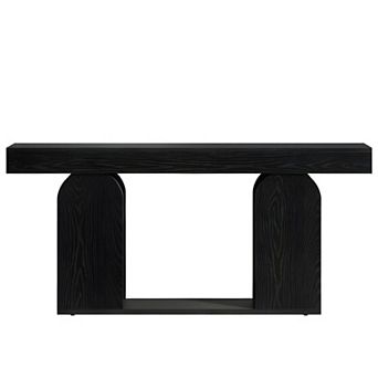 Behind Couch Console Table with Bottom Shelf for Foyer or Living Room