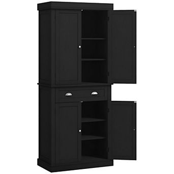Tall Freestanding Storage Cabinet with Doors and Drawer for Kitchen or Entryway