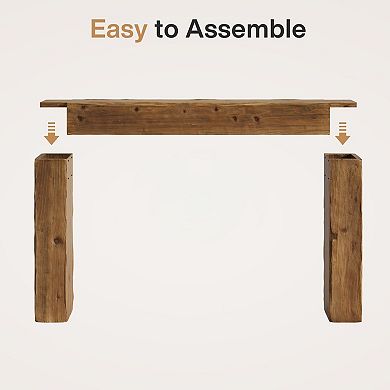 Farmhouse Solid Fir Wood Console Table for Entryway or Living Room