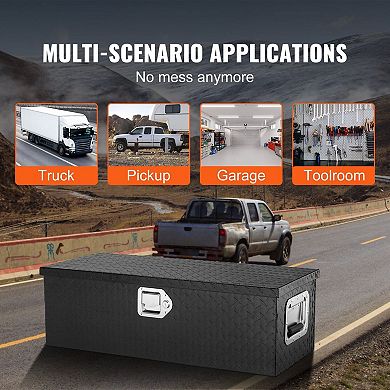Aluminum Truck Tool Box with Diamond Tread Locking Lid for Pickup and Trailer