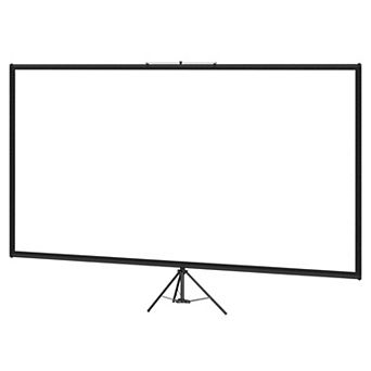 60-Inch Tripod Projector Screen Portable Adjustable Height Home Theater Classroom, Black