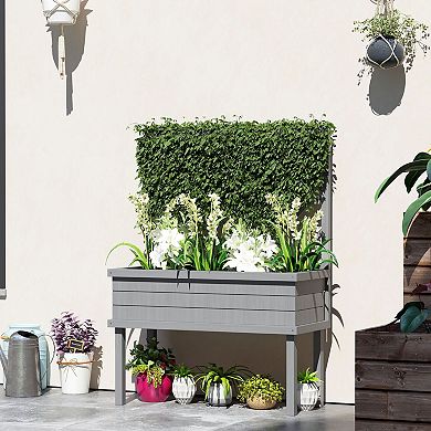 Elevated Trellis Planter Box for Climbing Plants, Flowers and Vegetables