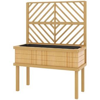 Elevated Trellis Planter Box for Climbing Plants, Flowers and Vegetables