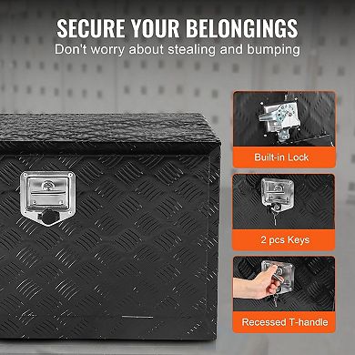 Underbody Truck Tool Storage Box with Aluminum Construction and Key Lock