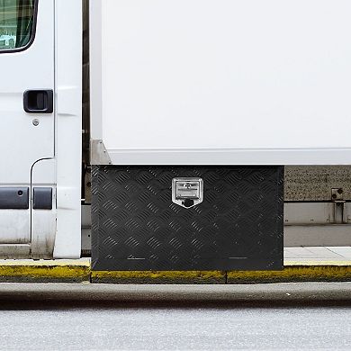 Underbody Truck Tool Storage Box with Aluminum Construction and Key Lock