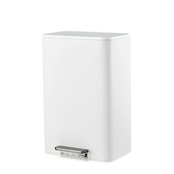 Stainless Steel Trash Can with Soft-Close Lid, Foot Pedal & Removable Inner Bucket