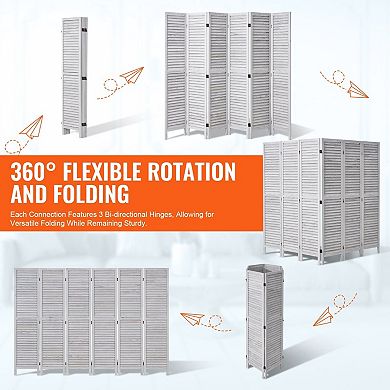 6 Panel Room Divider Folding Screen for Bedroom, Living Room or Workspace