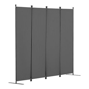 Portable 4-Panel Room Divider with Polyester Fabric for Home or Office Privacy