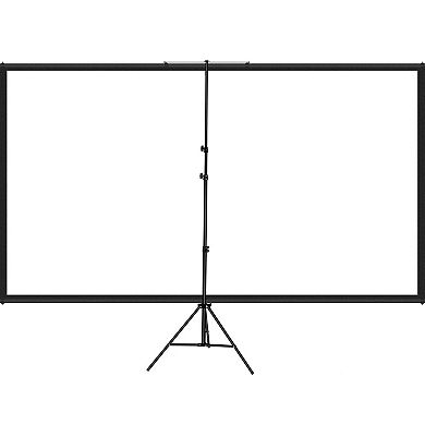 Portable 100-Inch Projector Screen Tripod Stand Indoor Outdoor Movies Presentations, Black