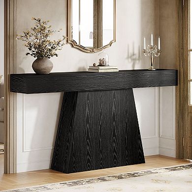 Sofa Console Table with Trapezoid Base, Modern Table for Hallway or Living Room