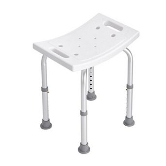 Adjustable Shower Stool with Handles, Height Adjustable Bath Seat for Shower or Tub, White